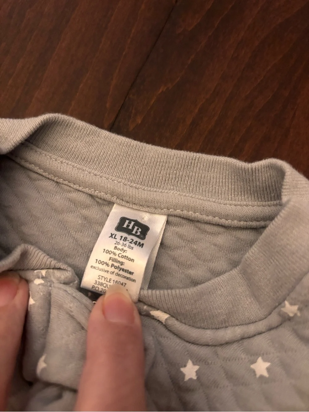 Hudson Baby HB Gray Quilted Sleeveless Star Sleep Sack